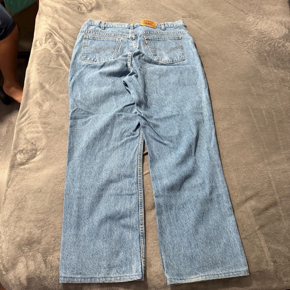Vintage Levis Pants Orange Tab Jeans size 40x30 HEMMED - Picture 2 of 7